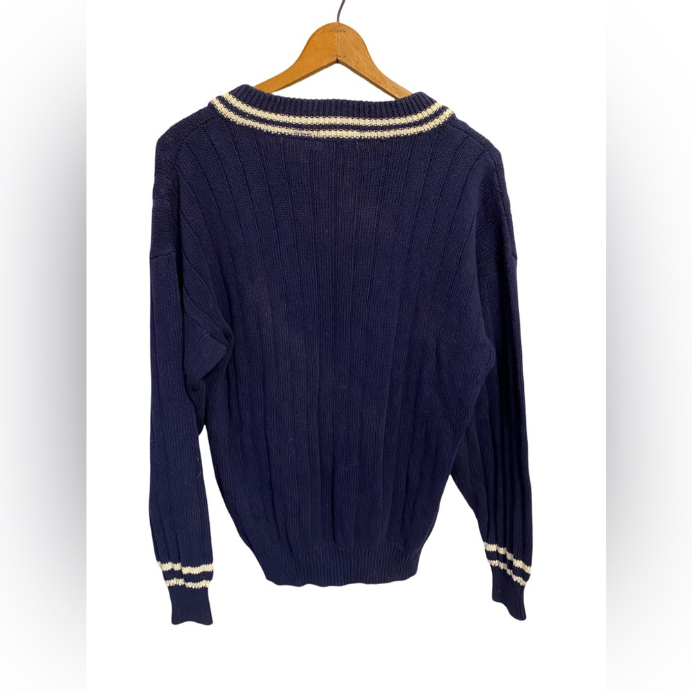 Vintage Boundary Bay V-Neck Preppy Sweater Size Large - Picture 2 of 3